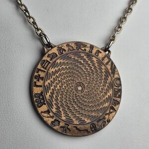 1976 Pat Flanagan Experimental Sensor Medallion Egyptian Style Pendant Necklace